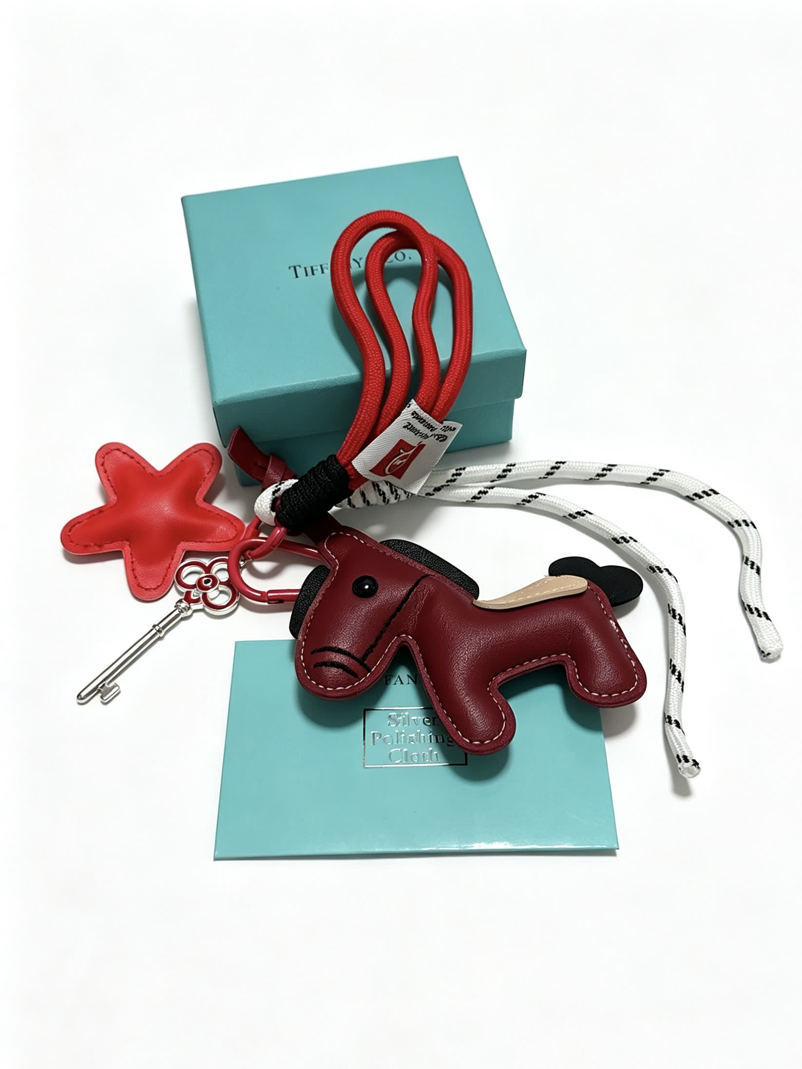 Tiffany & Co. Red Leather Horse Keychain